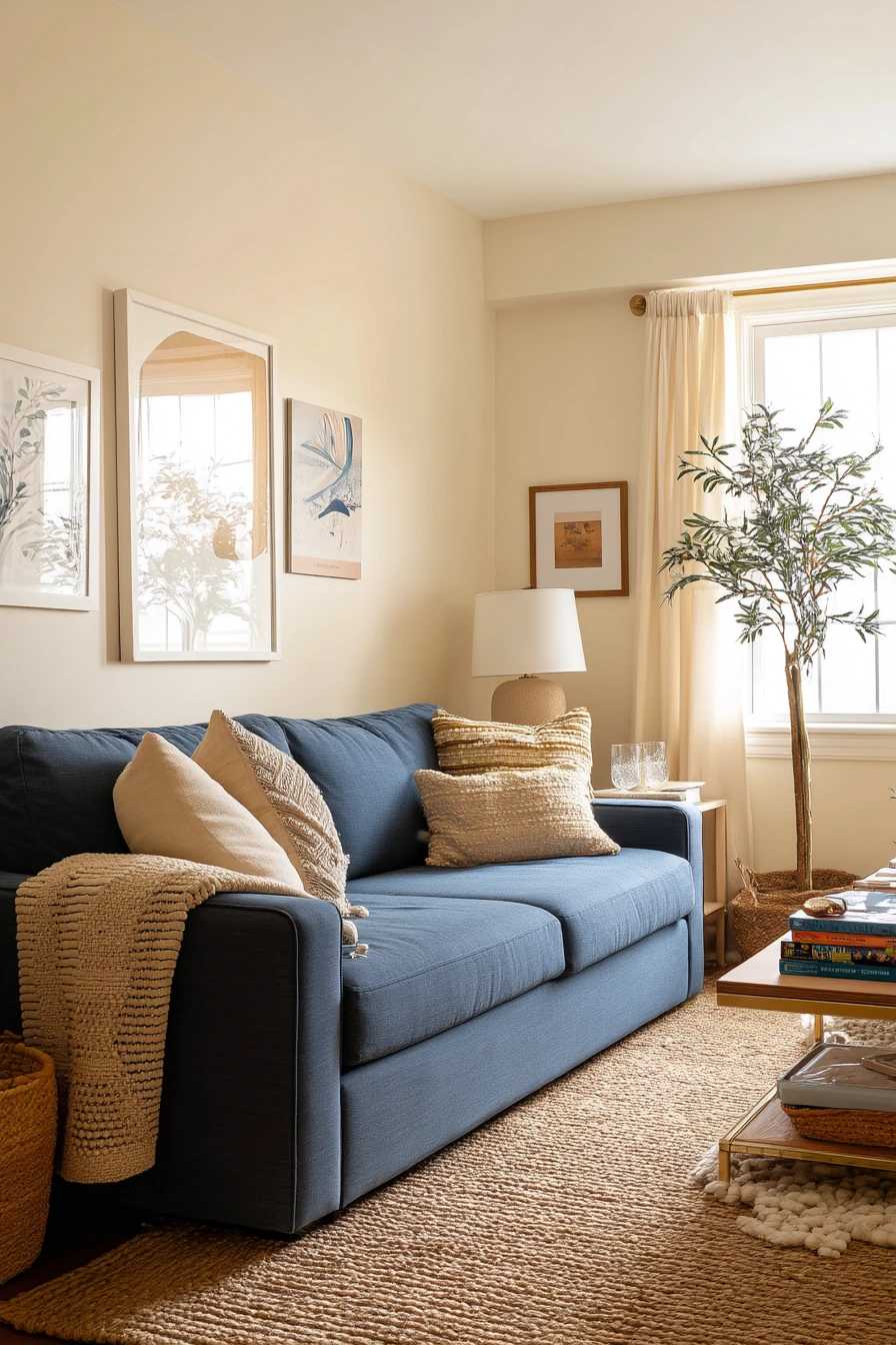blue couch living room ideas 10