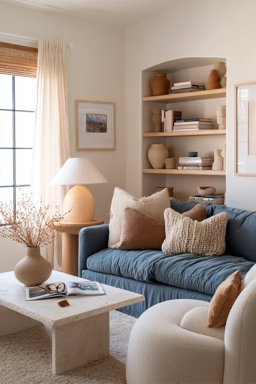 blue couch living room ideas 13