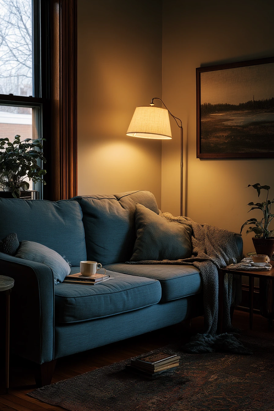 blue couch living room ideas 17