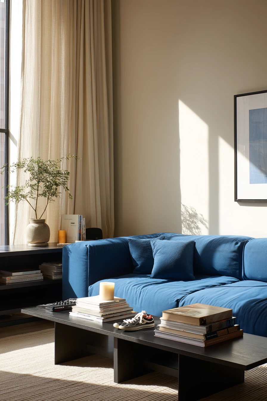 blue couch living room ideas 22