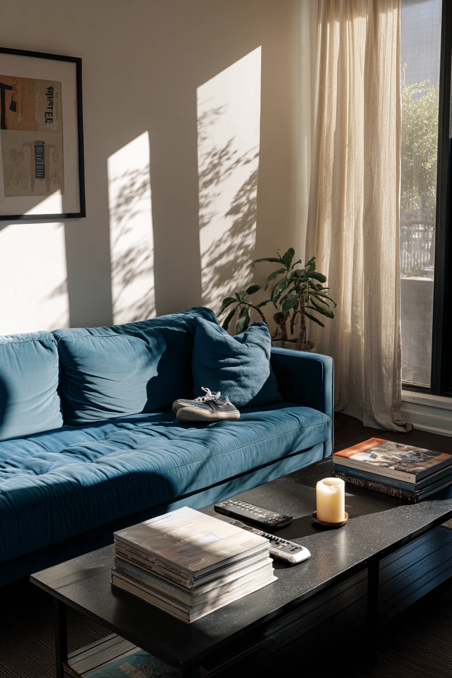 blue couch living room ideas 24