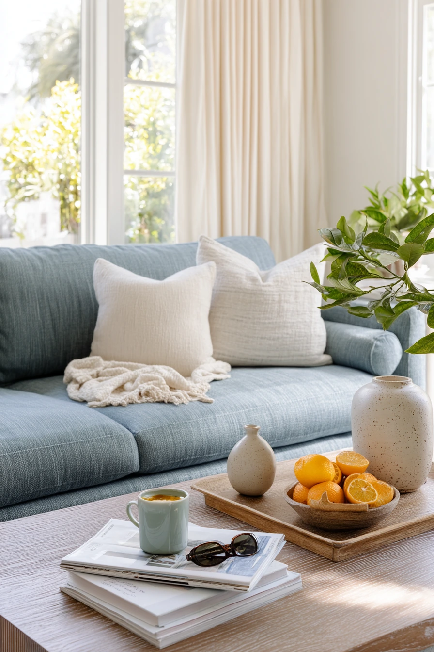 blue couch living room ideas 37