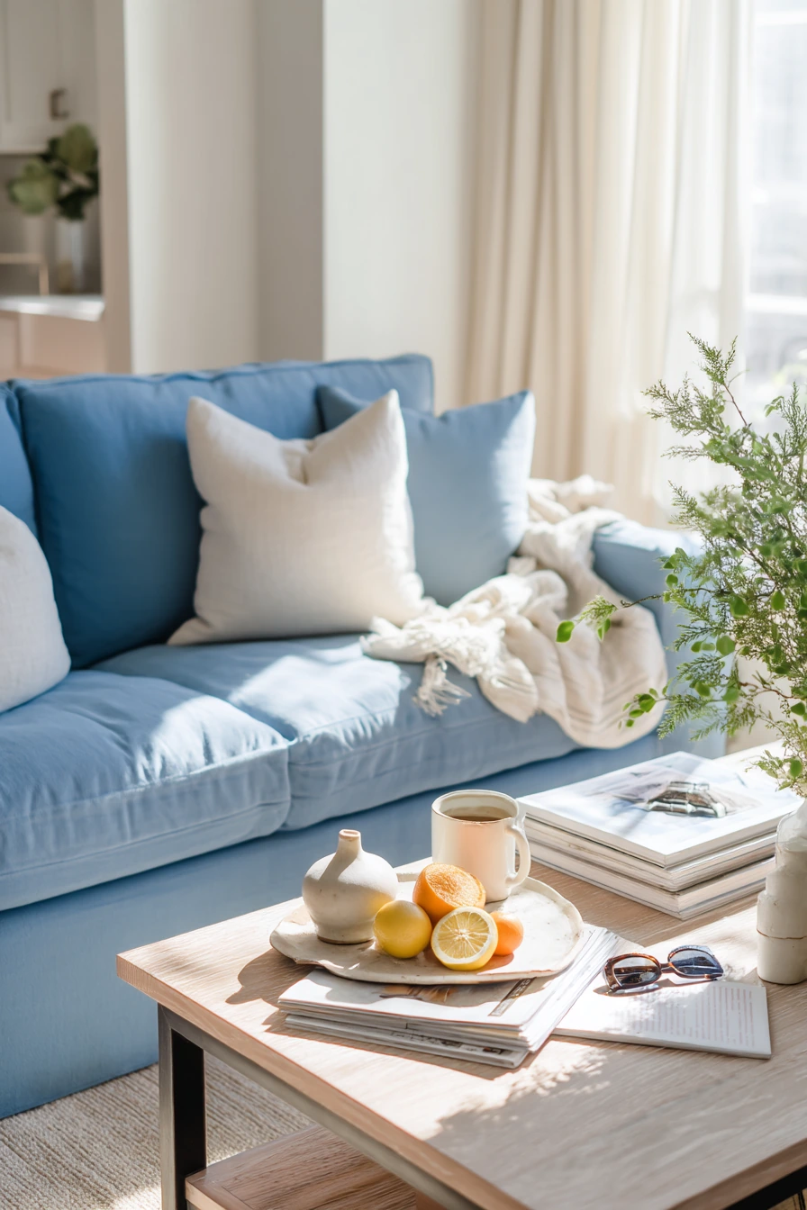 blue couch living room ideas 38