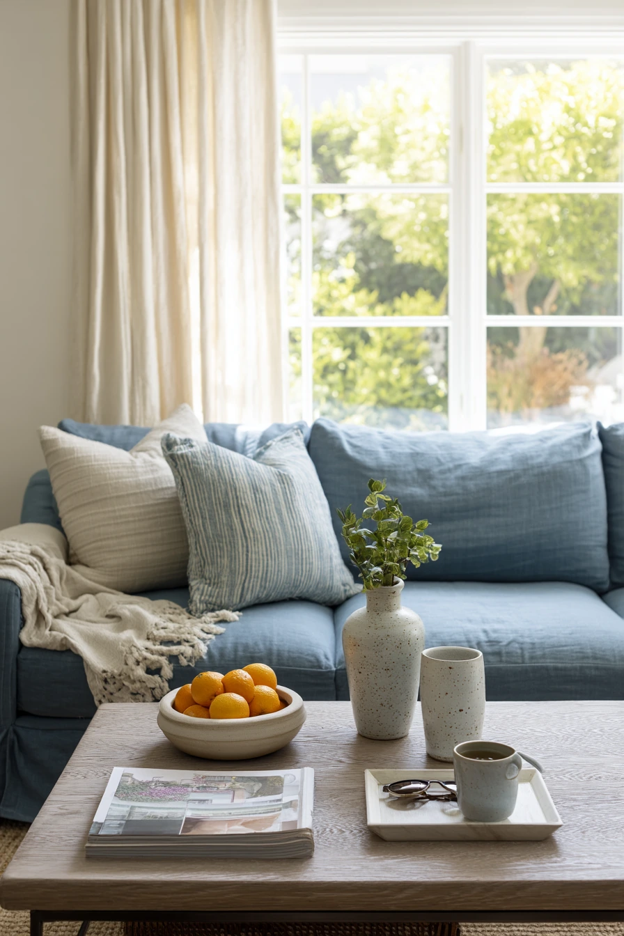 blue couch living room ideas 40