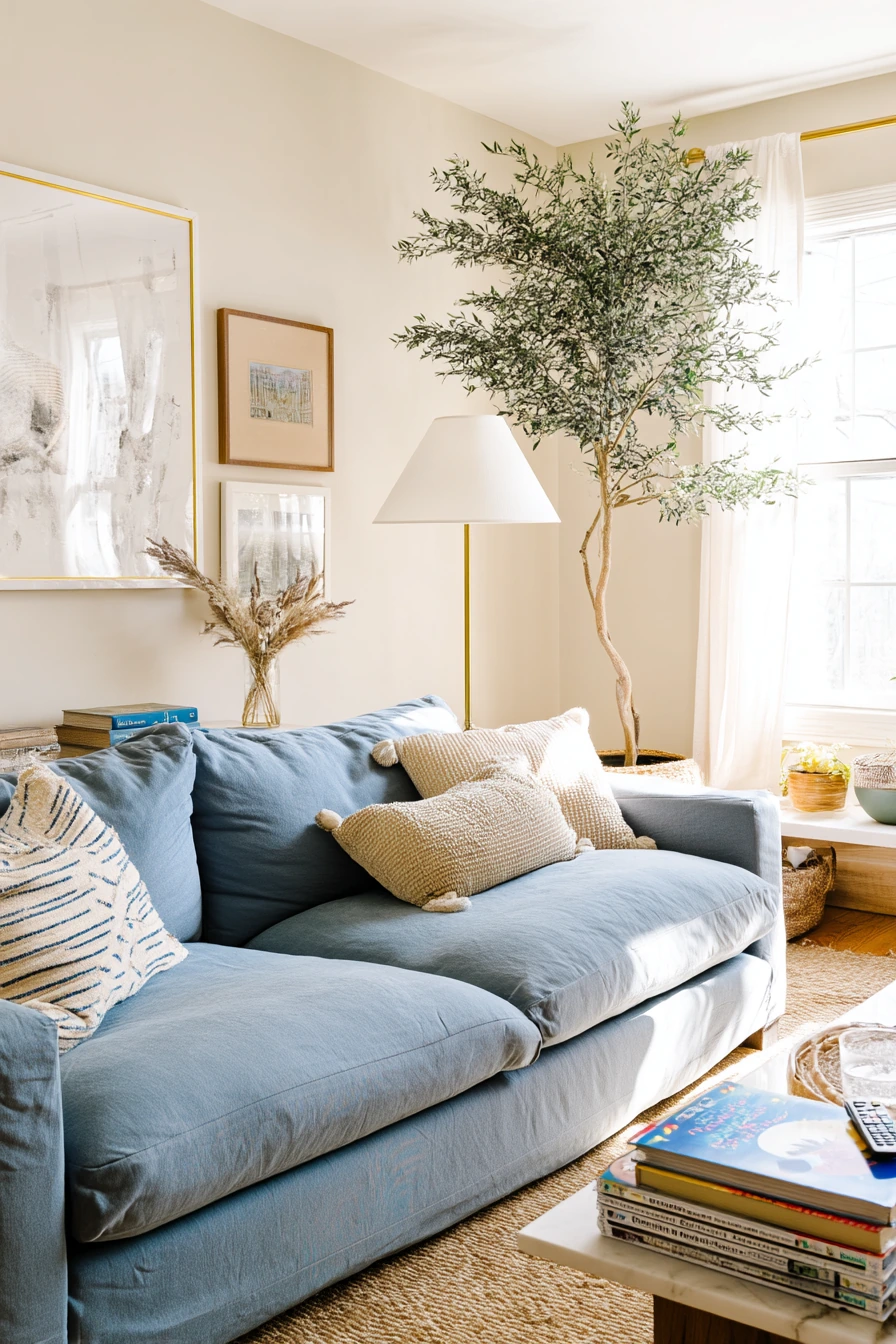 blue couch living room ideas 9