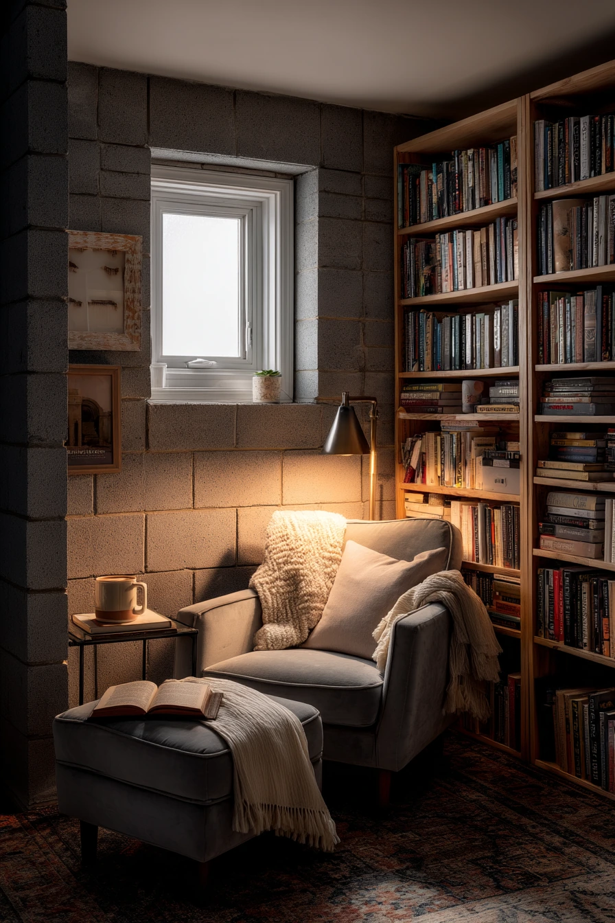 cinder block basement wall ideas 10