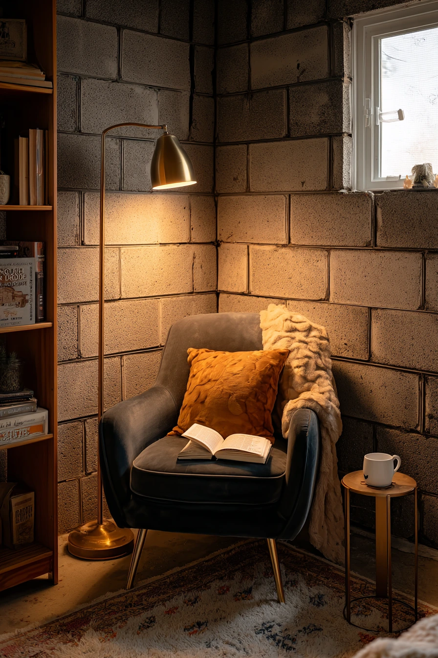 cinder block basement wall ideas 12