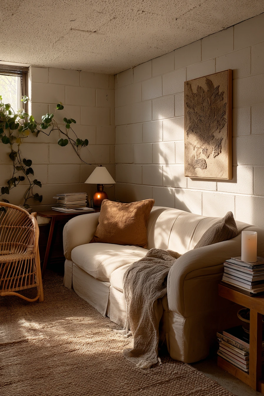 cinder block basement wall ideas 38