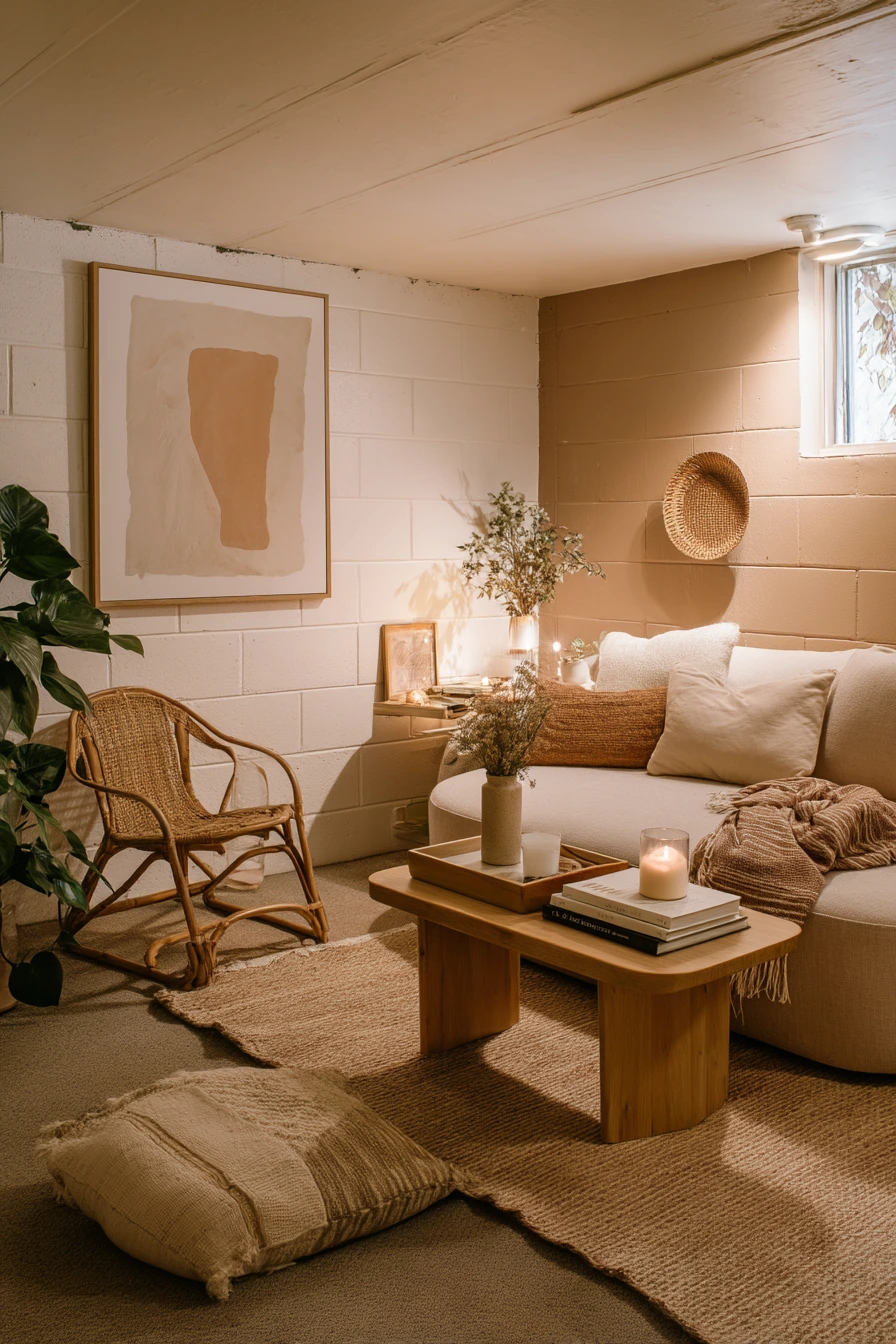 cinder block basement wall ideas 39