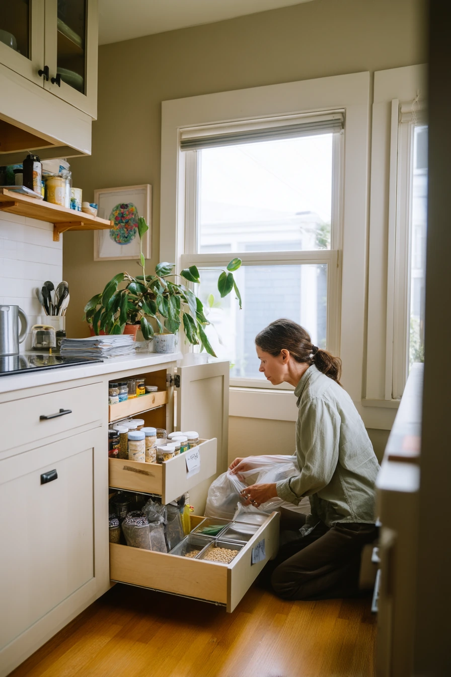 kitchen cabinet organization ideas 40