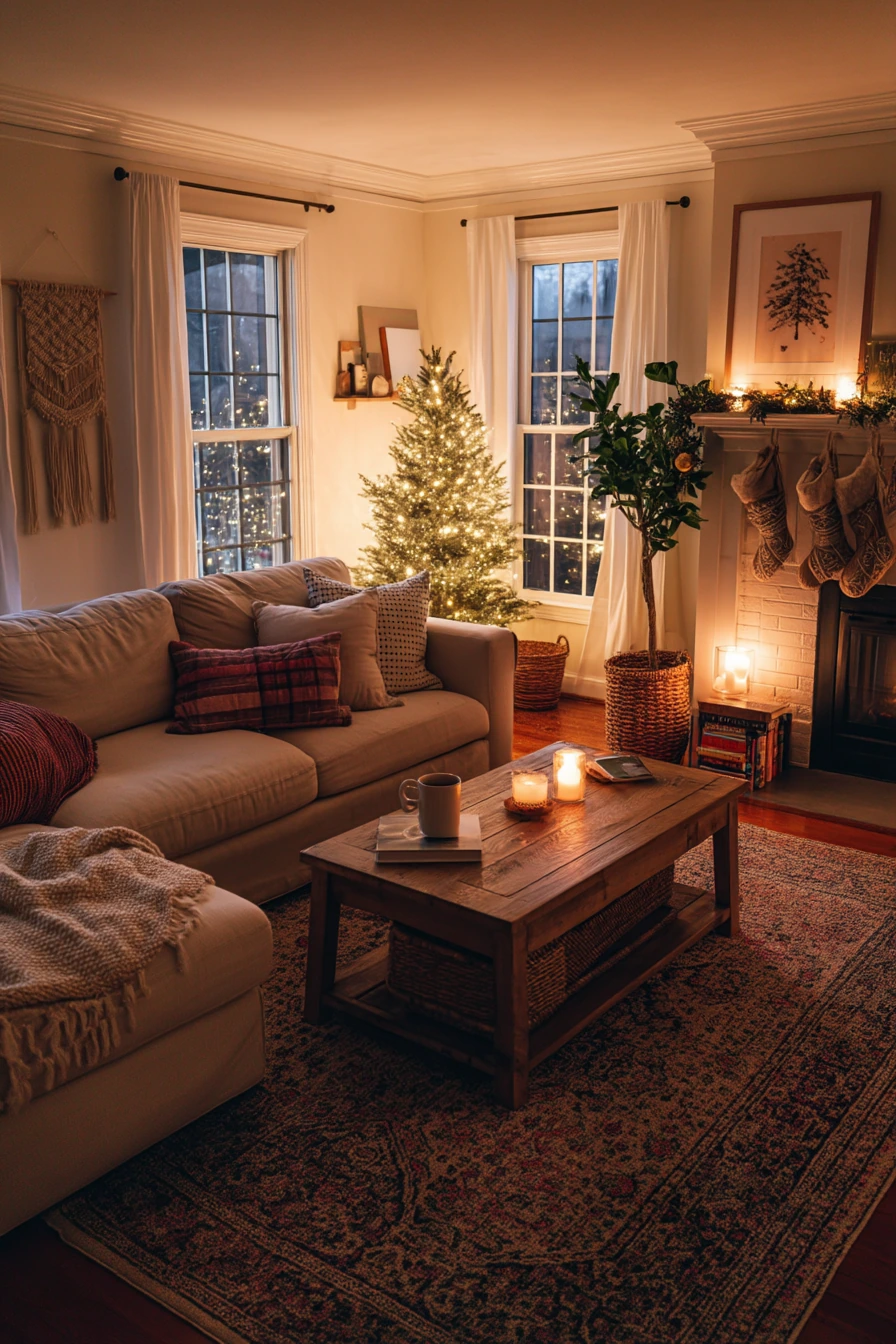 living room christmas decor ideas 1