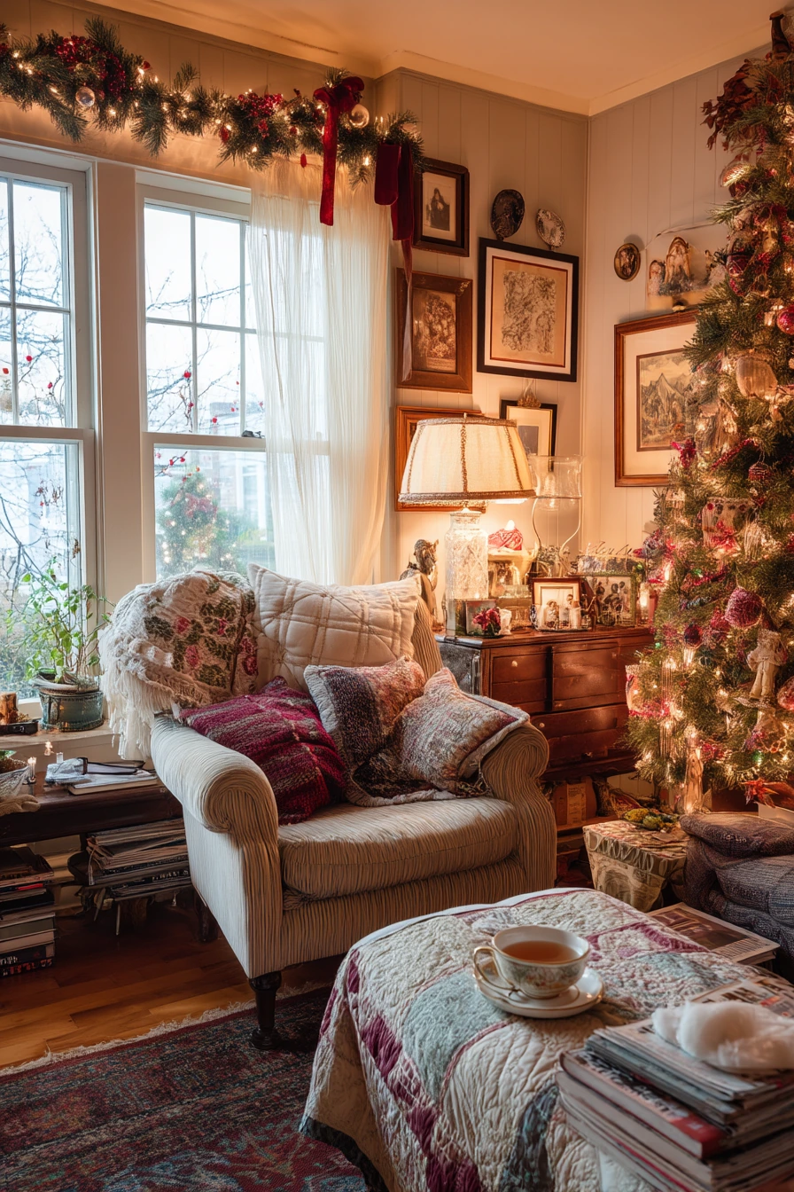 living room christmas decor ideas 23