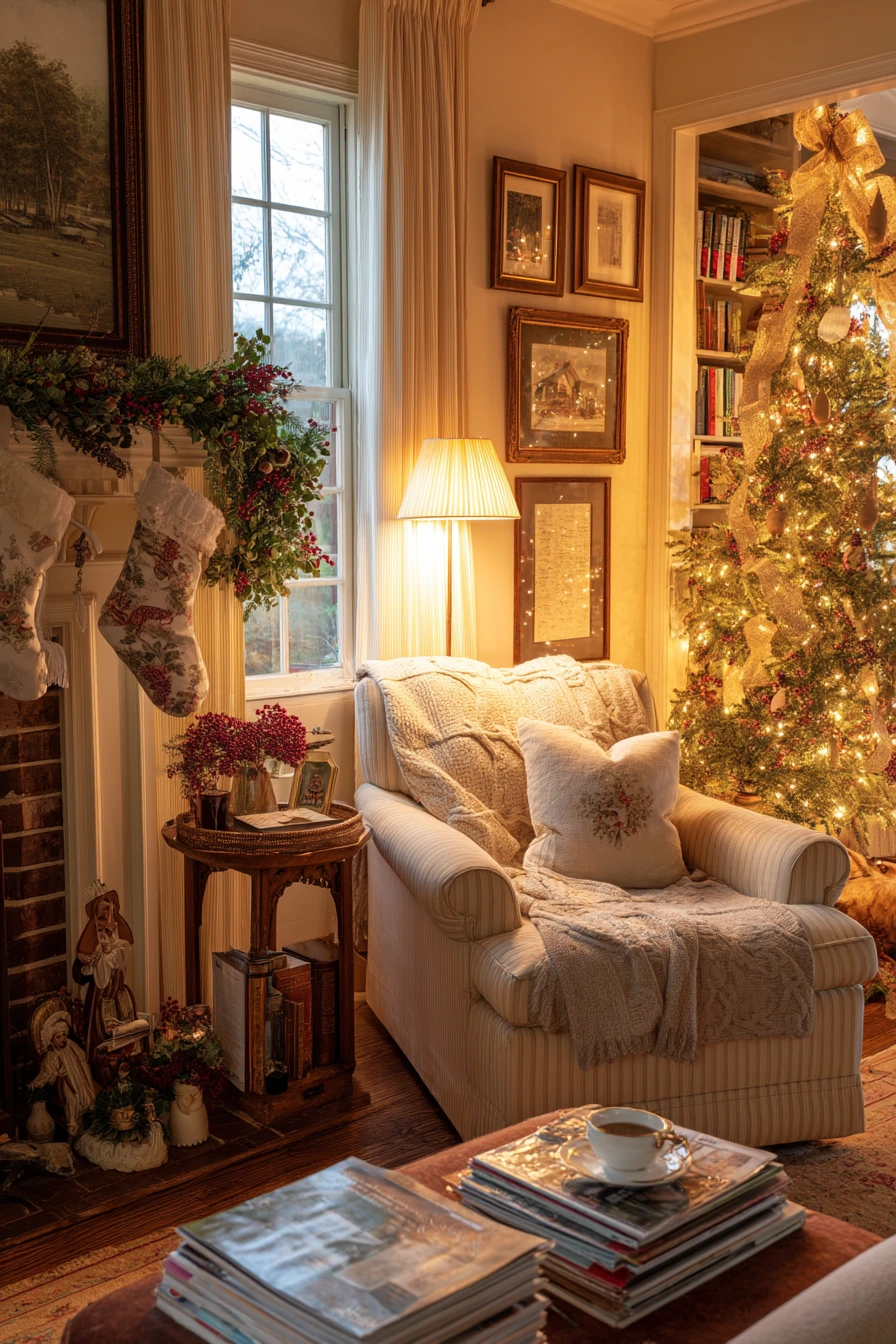 living room christmas decor ideas 24