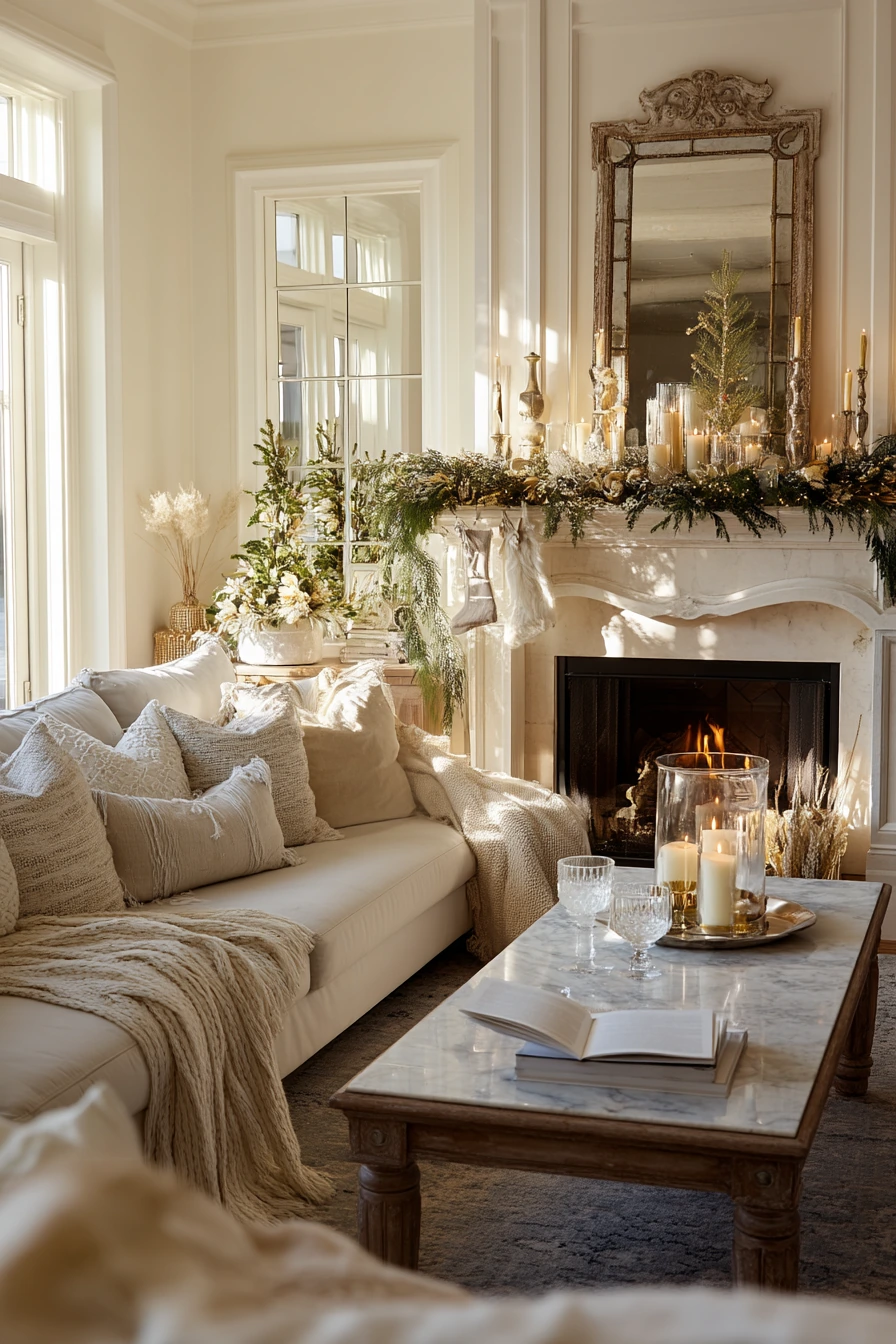living room christmas decor ideas 29