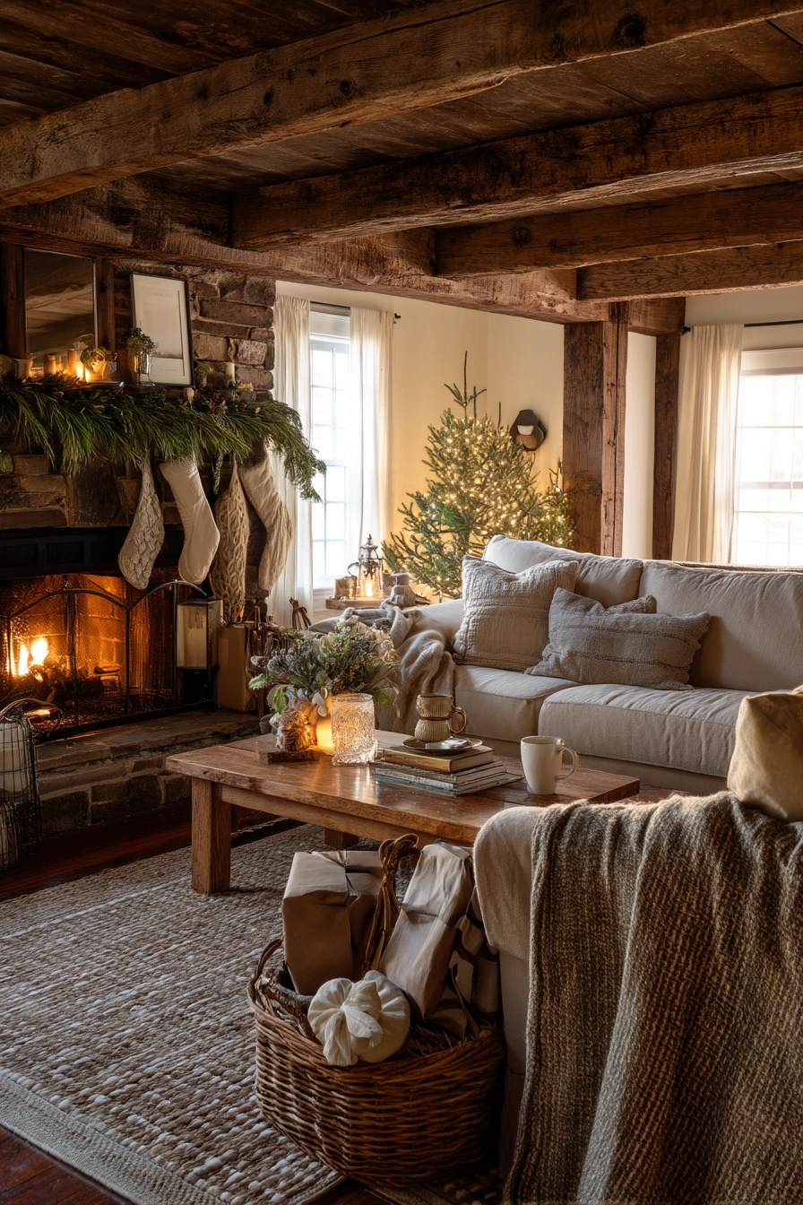 living room christmas decor ideas 33