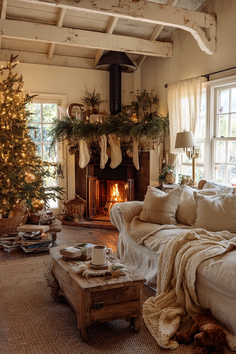 living room christmas decor ideas 34