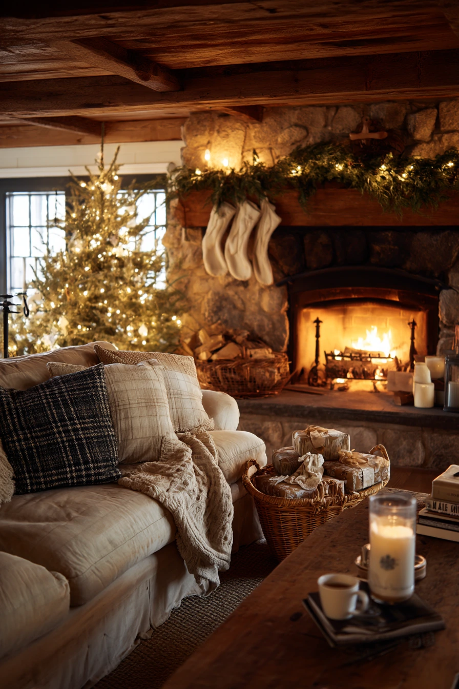 living room christmas decor ideas 36